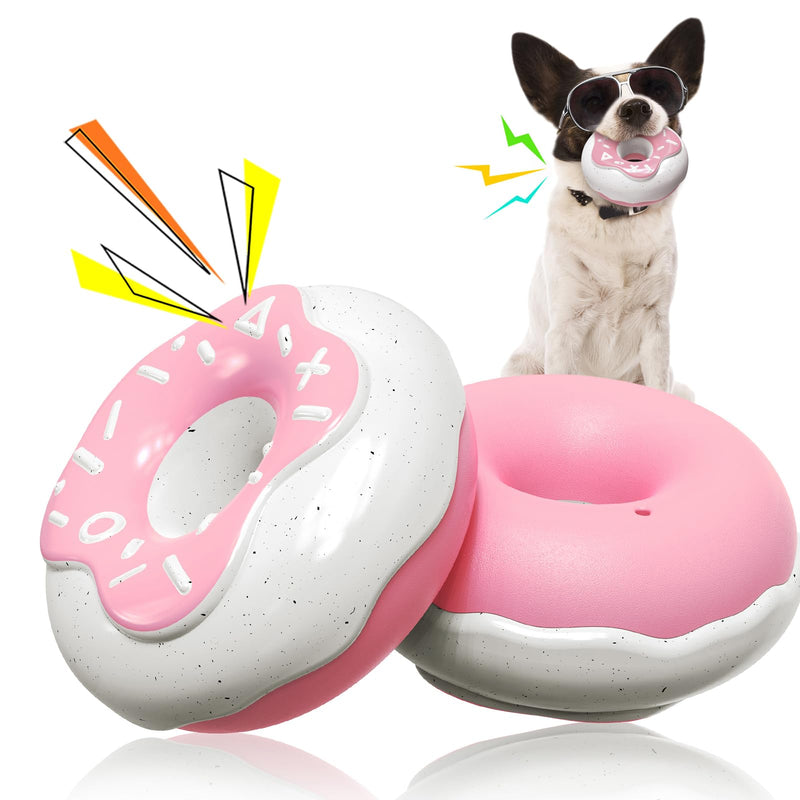 Carllg Dog Toys, Dog Chew Toys for Aggressive Chewers, Puppy Teething Toys, Donut Squeaky Tough Toys for Small Mediul Large Breed