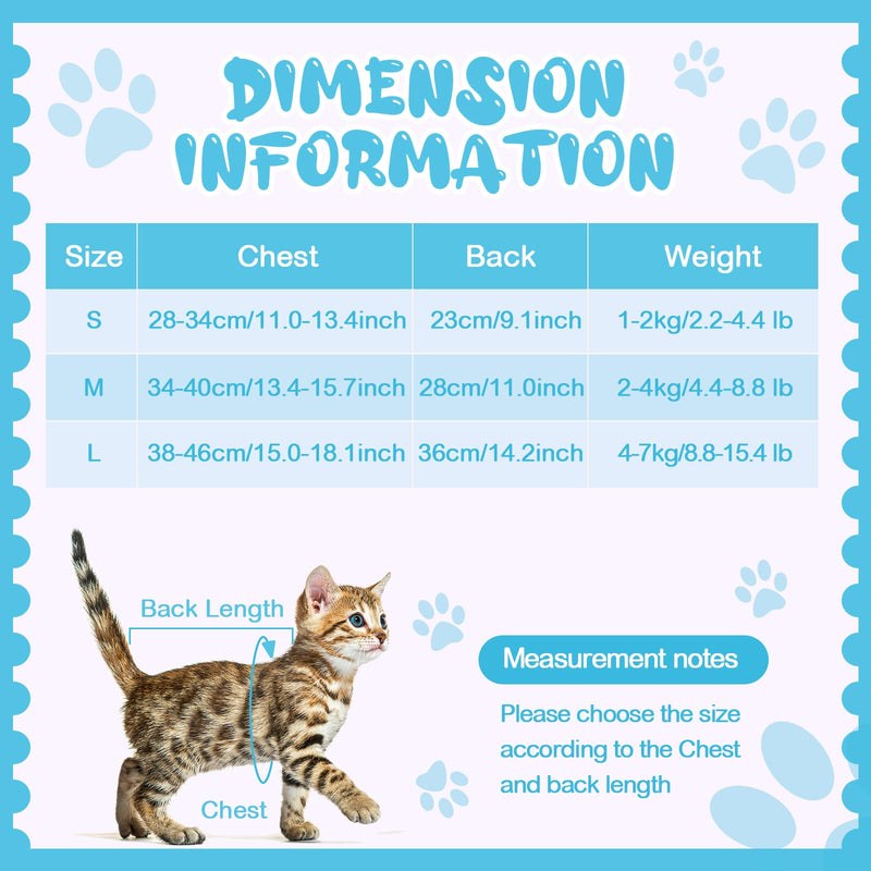 6 Pcs Cat Recovery Suit Kitten Recovery Suit Surgical Abdominal Skin Anti Licking Pajamas for Cats E Collar Alternative for Cats and Dogs After Surgery Wear, 6 Colors (Medium) Medium - PawsPlanet Australia