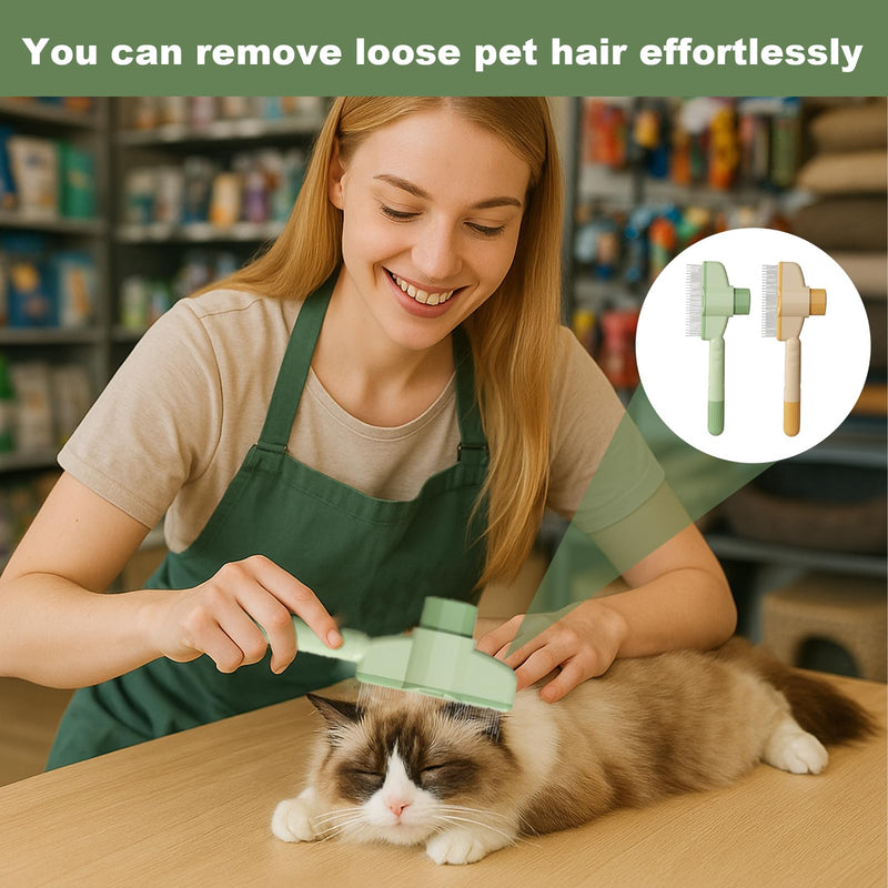 2 Pcs Cat Comb,Flea Comb For Cats,Self-Cleaning Flea For Dogs,Brush For Cats,With Long & Short Stainless Steel Metal Teeth For Shedding And Tangles For Dogs And,Comfort And Safety - PawsPlanet Australia