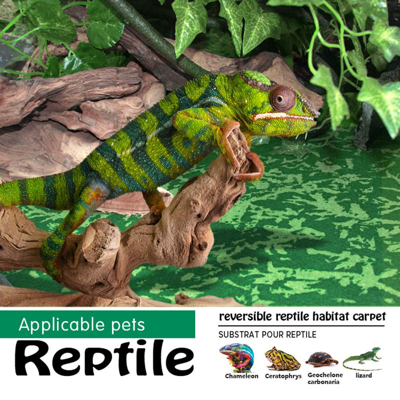 Reptile Carpet, 36 * 18in Pet Terrarium Liner,Reptiles Cage Mat/Substrate for Snakes, Chameleons, Geckos ands Kitchen Use(2sheets) with Tweezers Feeding Tongs new-40Gallon(36*18in) - PawsPlanet Australia
