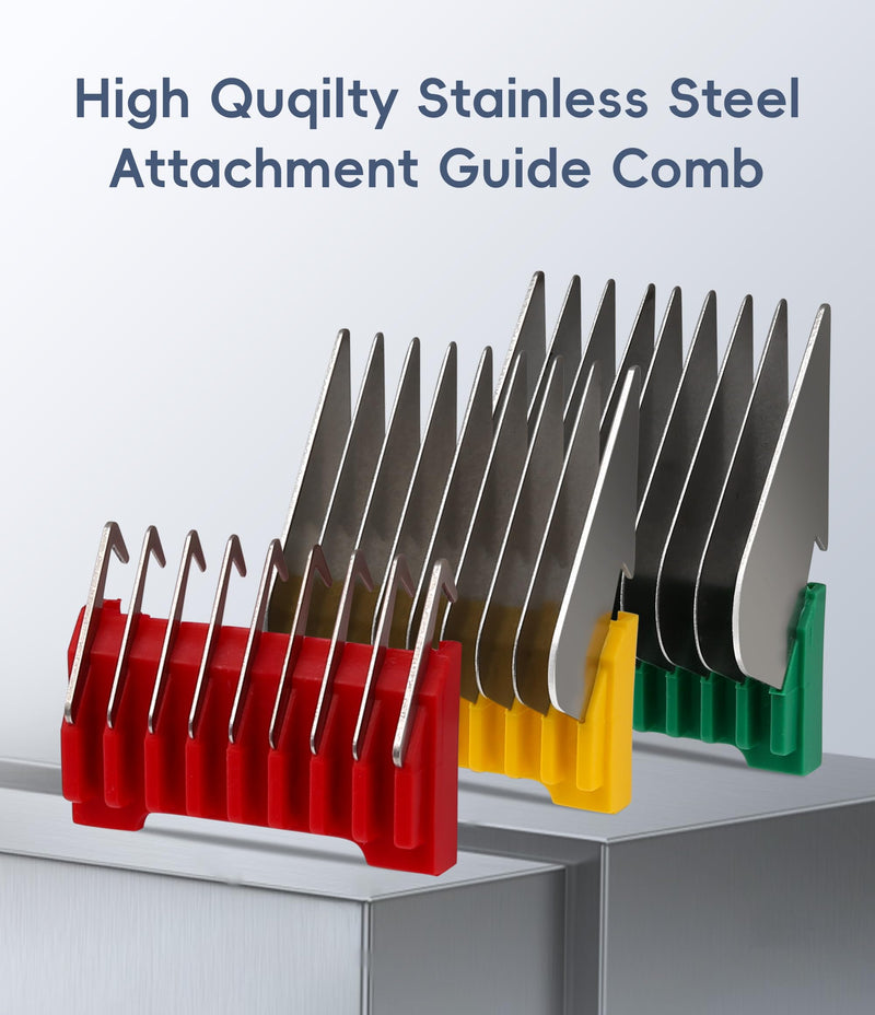 Pro Animal Stainless Steel Attachment Guide Combs Set, Compatible with Bravura/Arco/Chromado/Figura/Motion Clippers, for 5-in-1 & U-Shaped Detachable Blades (Not for A5 Blades) - PawsPlanet Australia