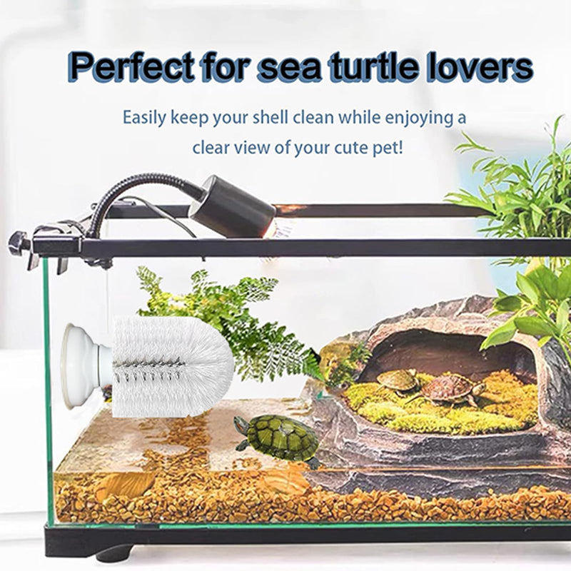 Turtle Brush with Suction Cup, Screw The Upgraded Turtle Scrub Brush Tightly on The Glass, It is Not Easy to Fall Off and Slide, Helping The Turtle Remove Dirt on The Back and Abdomen. - PawsPlanet Australia