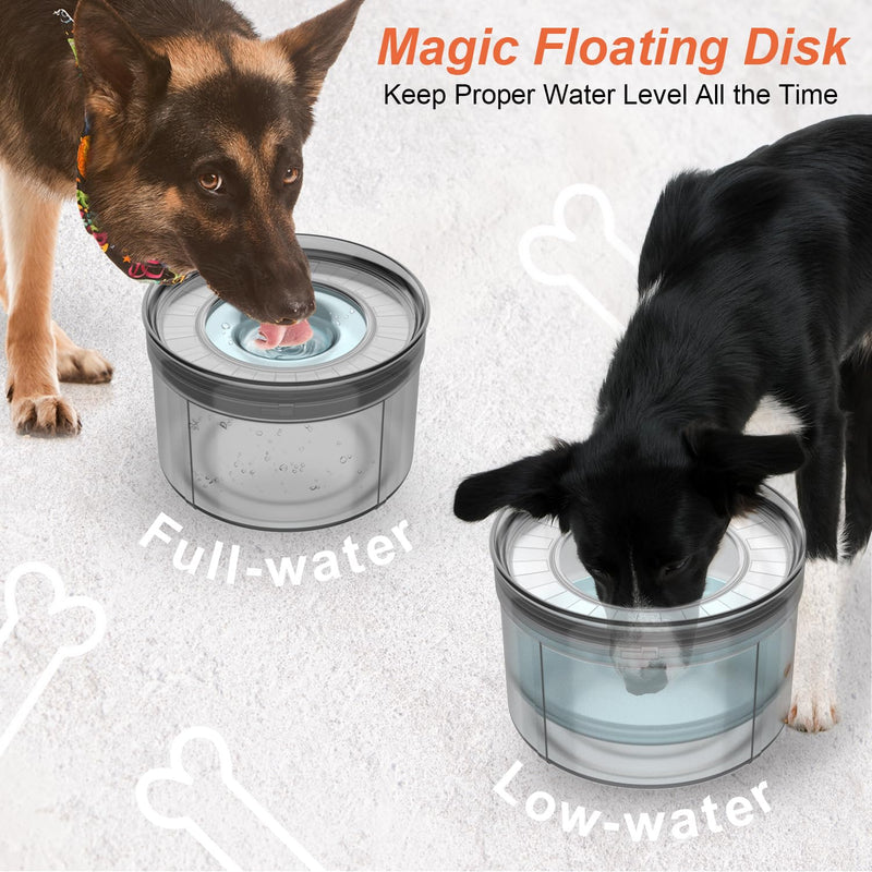 1Gallon Dog Water Bowl, 128oz No Spill Water Bowl for Dogs, Tritan BPA-Free Spill Proof Water Bowl with Non-Slip Mat, No Splash Slow Drinking Dog Water Bowl for Messy Drinker [Anti-Digging Lip] Ultimate Gray - PawsPlanet Australia