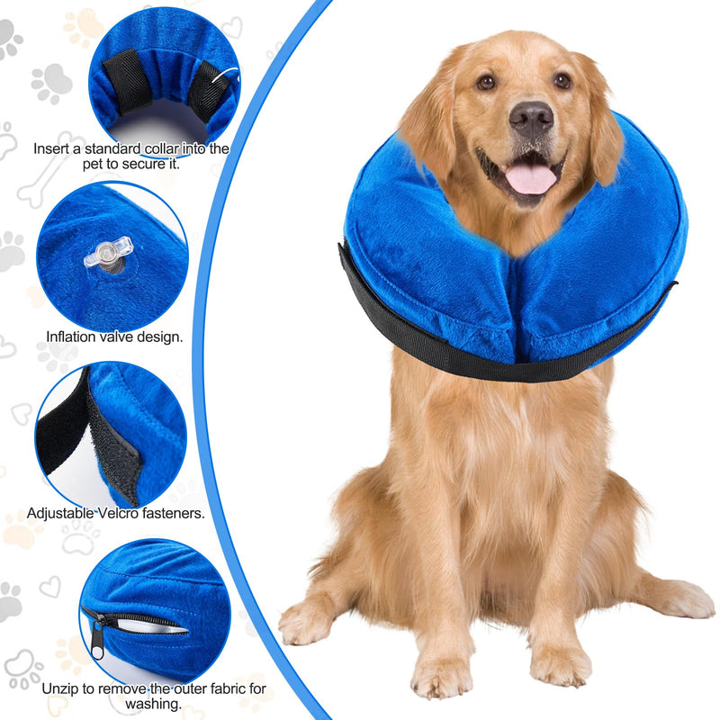 Inflatable Dog Collar, Adjustable Dog Collar, Lick Protection, Neck Collar for Dogs, Protective Collar Dog, Dog Collar, Inflatable for Recovery After Surgery or Wounds