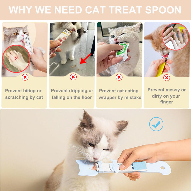 3PCS Cat Treat Feeder Spoon and Cat Steam Brush for Shedding,Great Gift for Pet Owner - PawsPlanet Australia