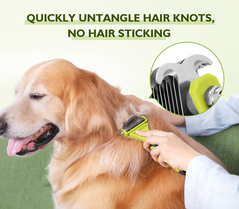 Pet Grooming Tool Bundle: Self-Cleaning Slicker Brush + Undercoat Rake + Comb - PawsPlanet Australia