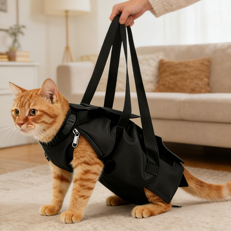 Cat Grooming Bag | Breathable Nylon Case, Secure Restraint Bag, Scratch-Resistant Muzzle Mesh Protector for Pets | Heavy-Duty Veterinary Harness for Small and Medium Sizes