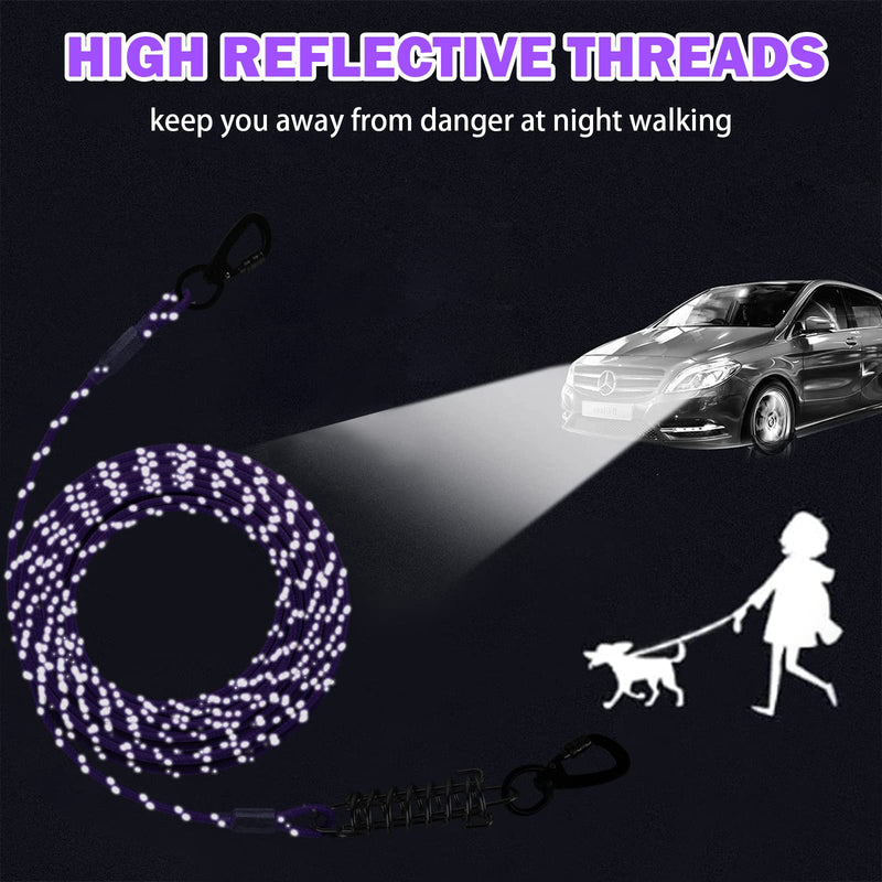 Dog Tie Out Cable 10ft/15ft/20ft/30ft Dog Runner for Yard and Outdoor with Swivel Hook Green/Blue/Purple Reflective Lead Dog Chains for Training Small to Medium Dogs Up to 100lbs 4mm 15ft Purple - PawsPlanet Australia