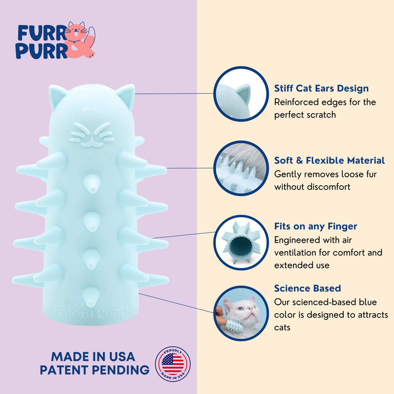 Furr&Purr Cat Brush Set for Indoor Cats - Grooming Tools: Face Scratcher, Calming Massager, and Scratching Pad (2-Pack, Made in the USA) 2 Pack - New - PawsPlanet Australia