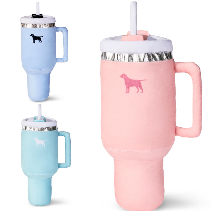 Pup Cup Tumbler – Plush and Squeaky Funny Dog Toys, Perfect Cup Toy for Small, Medium, and Large Dogs, and Coolest Presents for Puppy Birthdays (Pink Peach Dust) Pink Peach Dust - PawsPlanet Australia