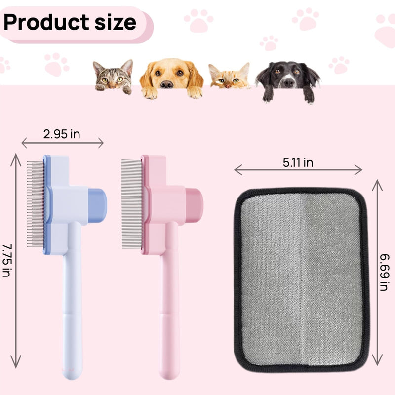 Flea Comb for Cats and Dogs with the magic brush pet hair remover set, 2PCS lice comb for Shedding, Flea and Massaging, pet hair removal glove for Clothes, Furniture, Carpets & Bedding - PawsPlanet Australia