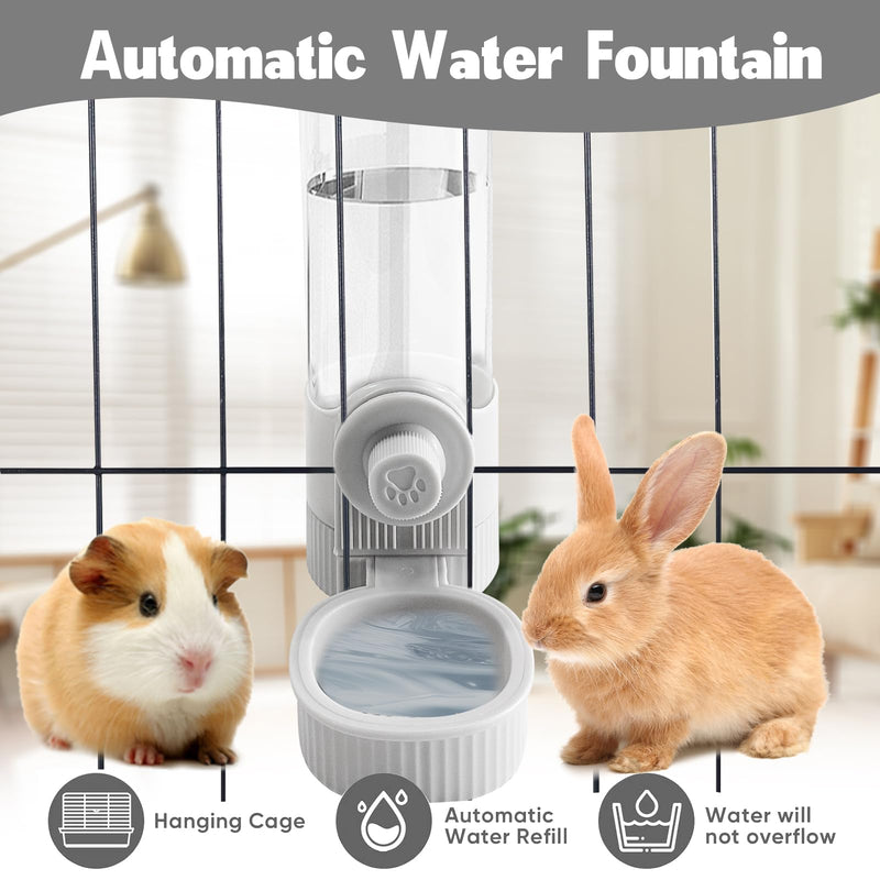 18OZ Rabbit Water Bottle, Pet Water Bottle for Cage Crate,Hanging Automatic Water Dispenser for Cage,Ferret Bunny Guinea Pig Water Bowl,Suitable for Small Animal (Grey Rabbit Water Bottle, 18OZ) Grey Rabbit Water Bottle - PawsPlanet Australia