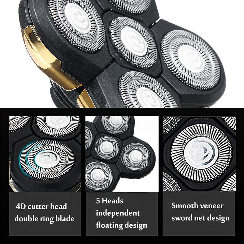 5 Head Shaver Heads, 2PCS Shaver Blade Heads Shaver Replacement for Electric Razor Shaving Bald Tool, Head and Face Electric Razor Shaver Head, Not Fit for Remington Razors and Skull Rotary Razors Black - PawsPlanet Australia
