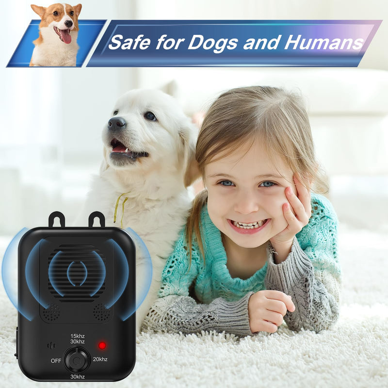 Anti Barking Device, Rechargeable Dog Barking Control Devices Sonic Bark Deterrent Devices Ultrasonic Anti bark Device for Dogs with 3 Modes, Dog Barking Silencer Indoor Outdoor K4 Black