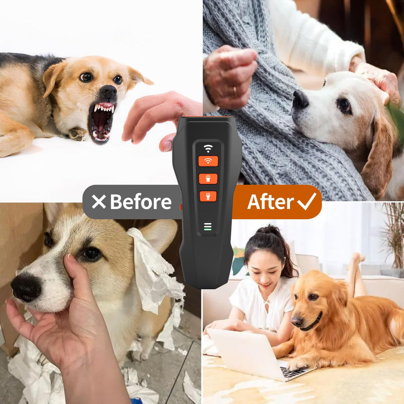 Dog Bark Deterrent Device-Ultrasonic Anti-Barking Devices, Up to 30FT Long Range &Rechargeable Bark Control-Safe for Dogs Training-Indoor & Outdoor,Alternative to Collars and Bark Collars (Black) black - PawsPlanet Australia