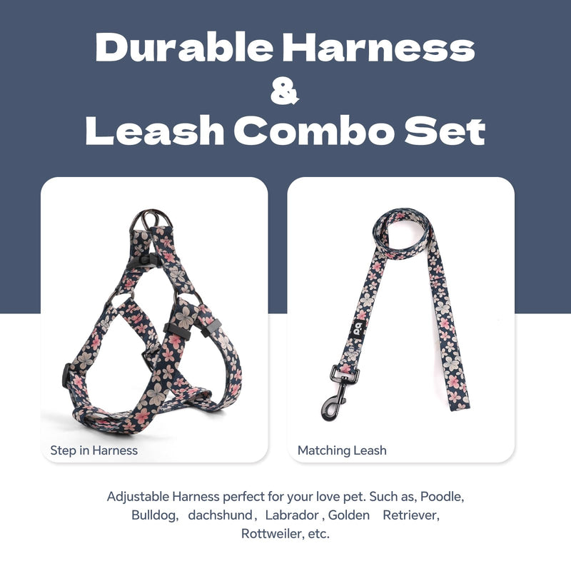 QQPETS Dog Harness Leash Set Adjustable Heavy Duty No Pull Halter Harnesses for Small Medium Large Breed Dogs Back Clip Anti-Twist Perfect for Walking - PawsPlanet Australia