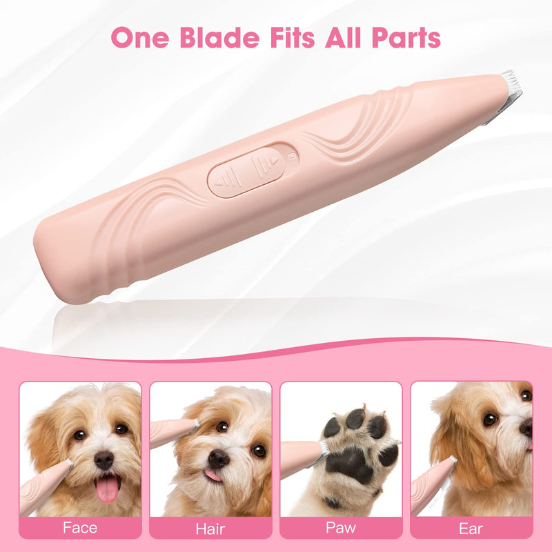 Dog Paw Trimmers, Cat Paw Clippers Low Noise Cordless Electric Mini Pet Clippers for Small & Medium Pets (Pink) Pink - PawsPlanet Australia