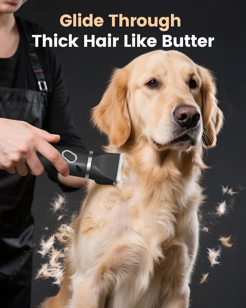 4 in 1 Dog Clippers for Grooming Thick Hair, 2000mAh Heavy Duty Dog Grooming Kit, 2-Speed Low Noise Dog Paw Trimmer with Nail Grinder for Body, Paws, Nail, Face, Ears, Legs - PawsPlanet Australia