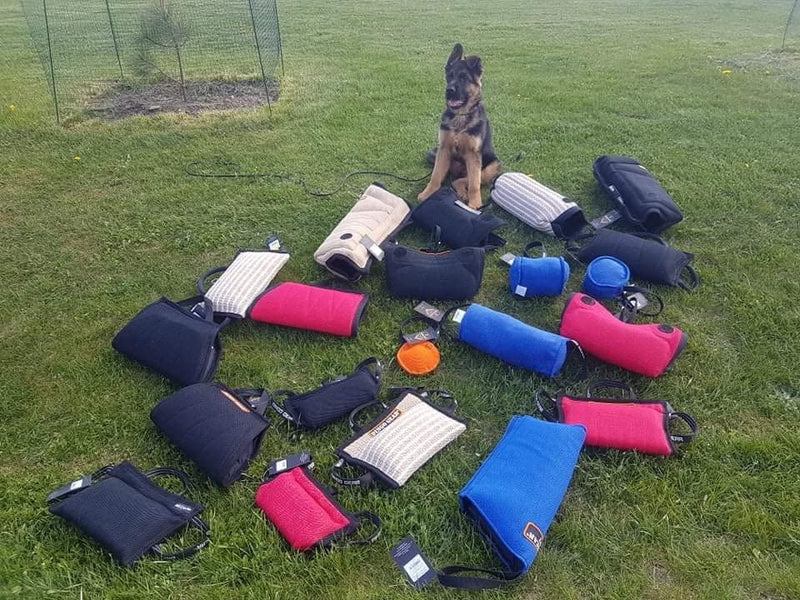Dingo Gear French Linen tug Toy for Dog, Dog Bumper for Training, Agility, tug of war, Dog bite Pillow for Strong Dog, 1handle 11" Black S00073 1 handle Large - PawsPlanet Australia