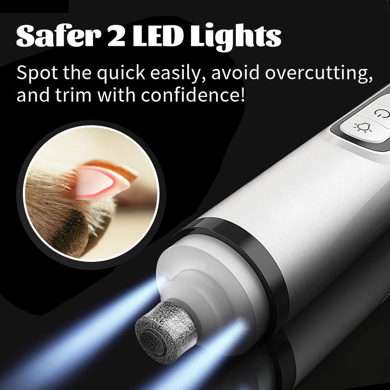 Silent Groom Pro Nail Grinder 2026 Upgraded with 2 LED Light & 3-Speed 2000mah Battery Professional Quiet Painless Paws Grooming & Smoothing for Small Medium Large Dogs and Cats (1+2*Replacement Head) 1+2*Replacement Head - PawsPlanet Australia