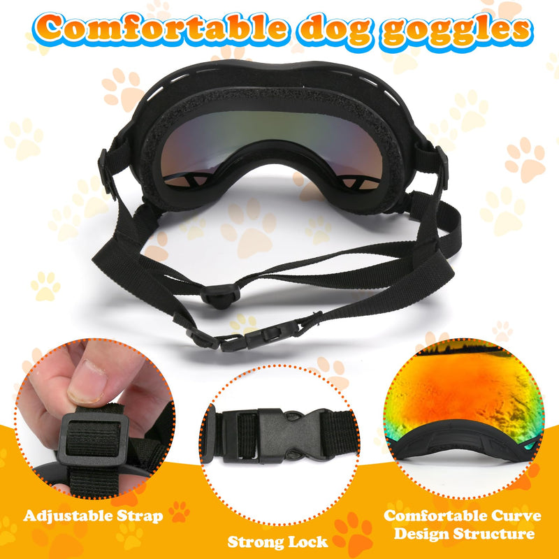 Dog Goggles for Large Dogs, UV Protection Dog Sunglasses, Adjustable Strap, Windproof?Dustproof?Anti-Fog Eye Protection Sunglasses for Large and Medium Dogs (Black Frame) Black Frame - PawsPlanet Australia