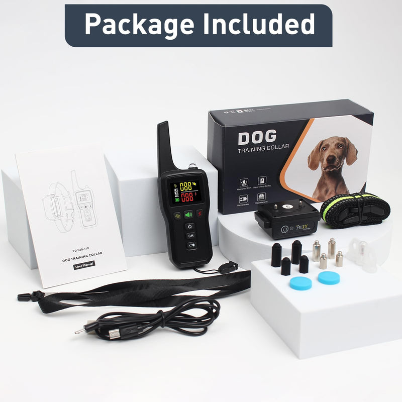 PetJoy Dog Bark Collar with Remote, Bark and Training Collar 2-in-1, Auto Bark Collar with Safe Shock (Level 1-100), Vibration (Level 1-100), Auto Mode (Sensitivity 1-5) and Beep - PawsPlanet Australia