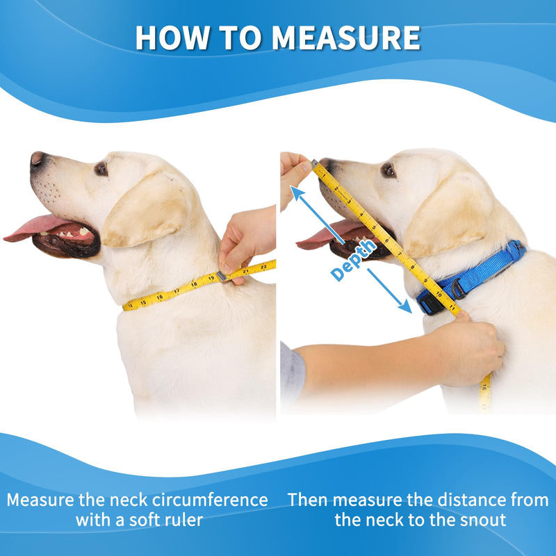 Soft Dog Cone Collar for Dogs After Surgery, Buster Collars for Dogs and Cats, E-Collars for Pets, Adjustable Dog Recovery Collar for Pets, Protective Head Cone for Dog Prevent Licking (Blue, Size 6) Size 6(Neck:16.0"-19.1") Blue