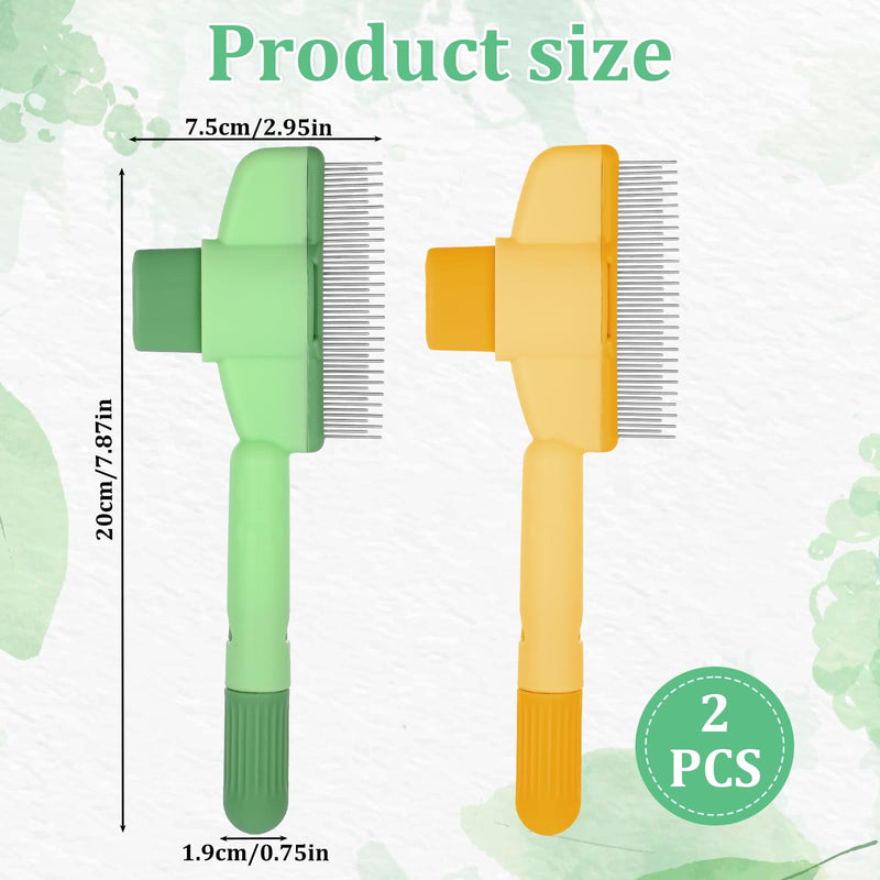 2 Pack Flea Comb for Cats Dogs Brush for Shedding with Release Button Fine Tooth Cat Combs for Grooming Pet Hair Removal Comb with Stainless Steel Teeth Self-Cleaning Pets Brush for Cat Dog Pet - PawsPlanet Australia