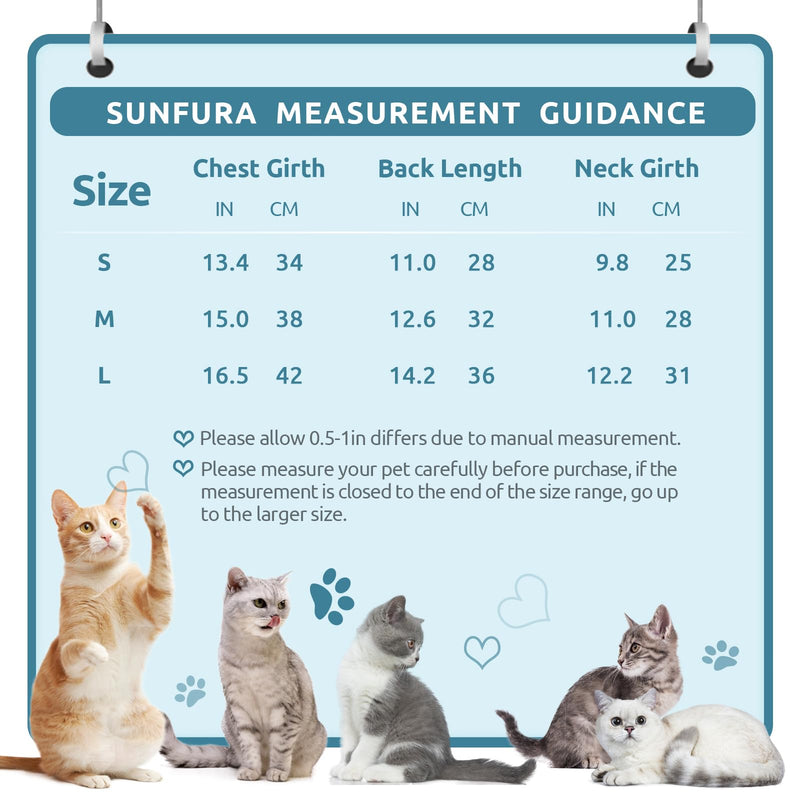 SUNFURA Cat Recovery Suit Full Body Suit, Cat Surgery Recovery Suit Female Kitten Onesie for Cats Anti-Licking, Pet Surgical Recovery Suit with Sleeves, Cat Spay Recovery Suit Male Neuter Pink S