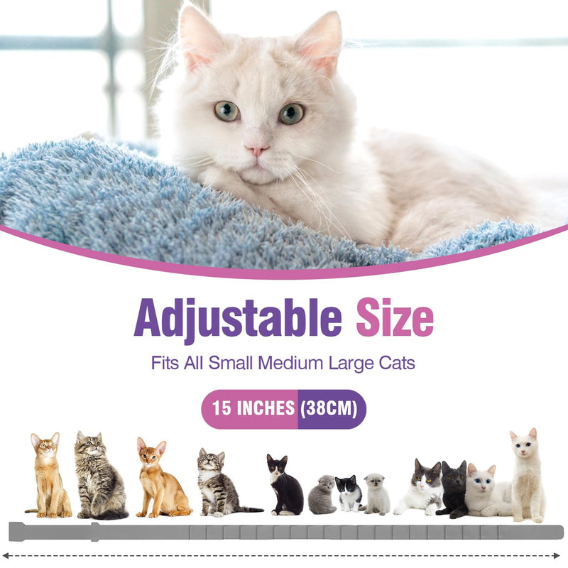 Tcllka Cat Calming Pheromone Collar 4 Pack – Adjustable Breakaway Cat Collar for Calming Support & Relaxation Waterproof 30-Day Continuous Wear for Travel, Grooming & Multi-Cat Homes