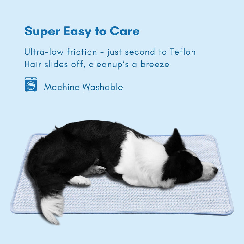petfelix Dog Cooling Mat, Chew & Scratch Resistant QMAX>0.5 for Medium to Large Dogs Up to 50 lbs, L 35''*26'' Machine Washable Non-Skid Portable Easy to Fold Crate Pad Large - 35x26 Iches - PawsPlanet Australia