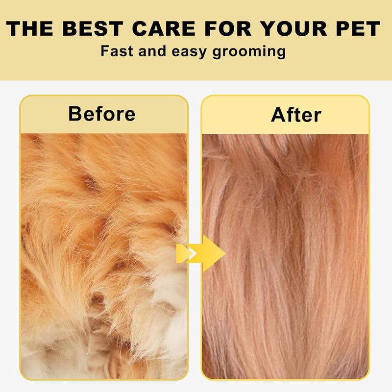 *LAUNCH SALE* Pet Republique ® Professional Dematting Comb Rake - Dual Sided 12+23 Teeth Mat Brush Splitter - for Dogs, Cats, Rabbits, Any Long Haired Breed Pets Yellow, Black, Silver Regular 12+23 Teeth - PawsPlanet Australia
