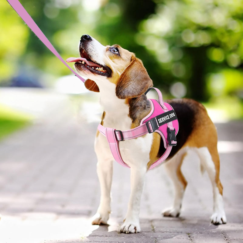 voopet Emotional Support Dog Harness, Professional Service Dog Vest Harness for Small Medium Large Dogs, Reflective Breathable and Adjustable No Pull/Choke ESA Essential Harness Pink_Rose Small (Pack of 1) - PawsPlanet Australia