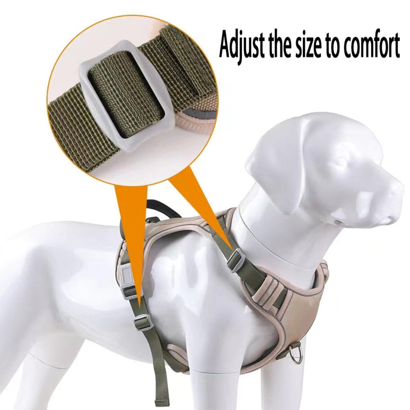 Dog Harness, Pet Harness with Leash,Adjustable Soft Padded Dog Vest, Reflective No-Choke Pet Oxford Vest for Small Medium Large Dogs, Strong and Durable Pet Carrier (Khaki Color, Small) Khaki Color - PawsPlanet Australia