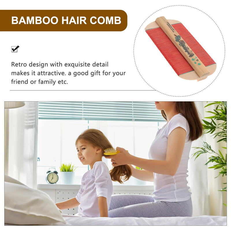 Hair Comb Comb Double Sided Bamboo Removal Dandruff Comb Cat Dog Pet Grooming Fine Tooth Comb - PawsPlanet Australia