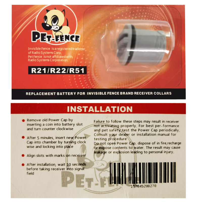 PET-Fence Dog Collar Batteries, Compatible with Invisible Fence Batteries, R21 R22 R51 Dog Collar Fence Battery, Latest Production Date(5 Pack) - PawsPlanet Australia
