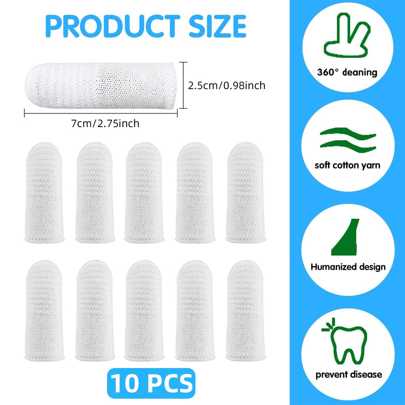 Dog Toothbrush Fingerling Pack of 10 Pet Toothbrush Pet Finger Cots Toothbrush Reusable Finger Dental Care for Dental Care Small Dogs and Cats, Easy Oral Care