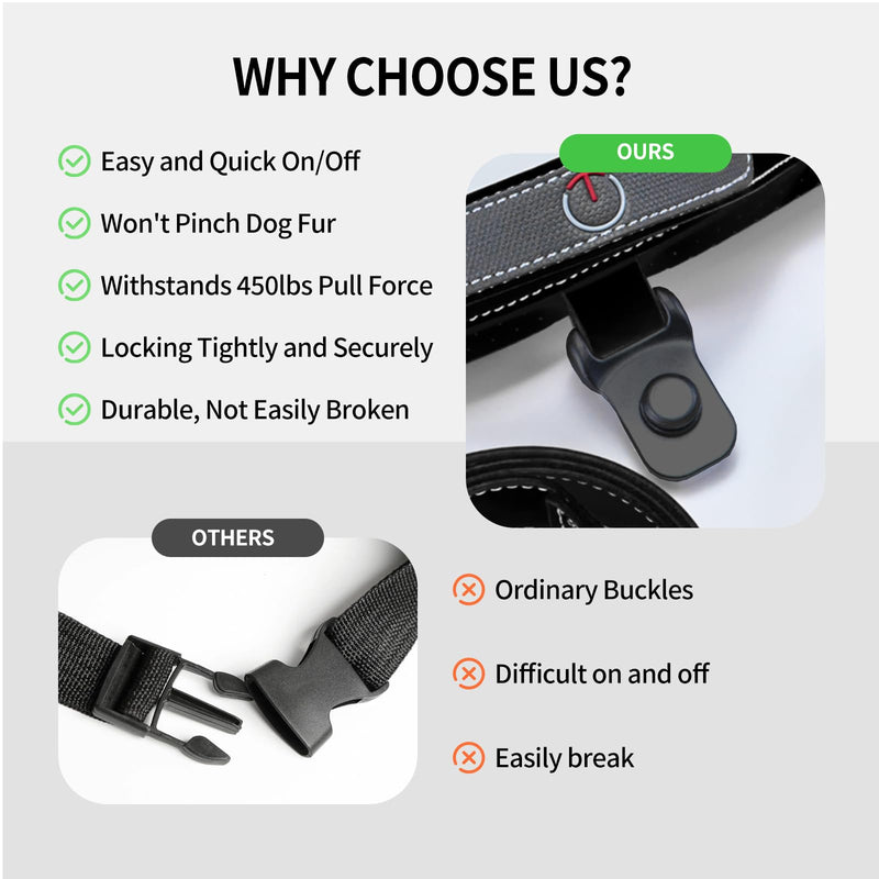 Magnetic Dog Harness and Leash Set with Quick Release Buckle, Easy On & Off Faux Leather Puppy Harness and Leash with Handle for Medium, Large Sized Dog Black X-Large - PawsPlanet Australia