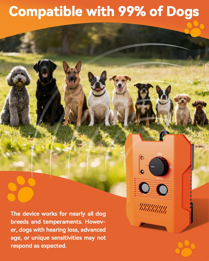 Ultrasonic Dog Bark Control Device – 3 Adjustable Modes, 50FT Precision Range, USB Rechargeable & IPX4 Waterproof Bark Stopper for Indoor and Outdoor Use - PawsPlanet Australia