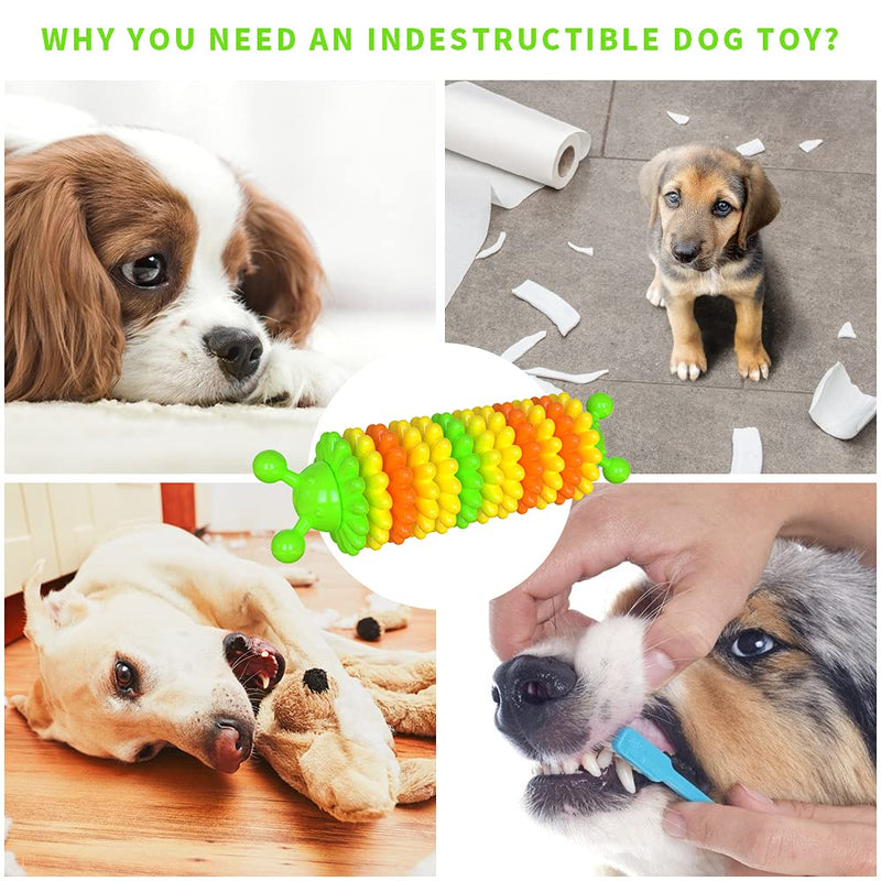 TIANHAO Dog Toys for Aggressive Chewers, Natural Rubber Indestructible Teeth Cleaning Dog Chew Toys for Small Medium Large Dogs, Outdoor Entertainment Interactive Puppy Chew Toys for Training, Green Green Caterpillar - PawsPlanet Australia