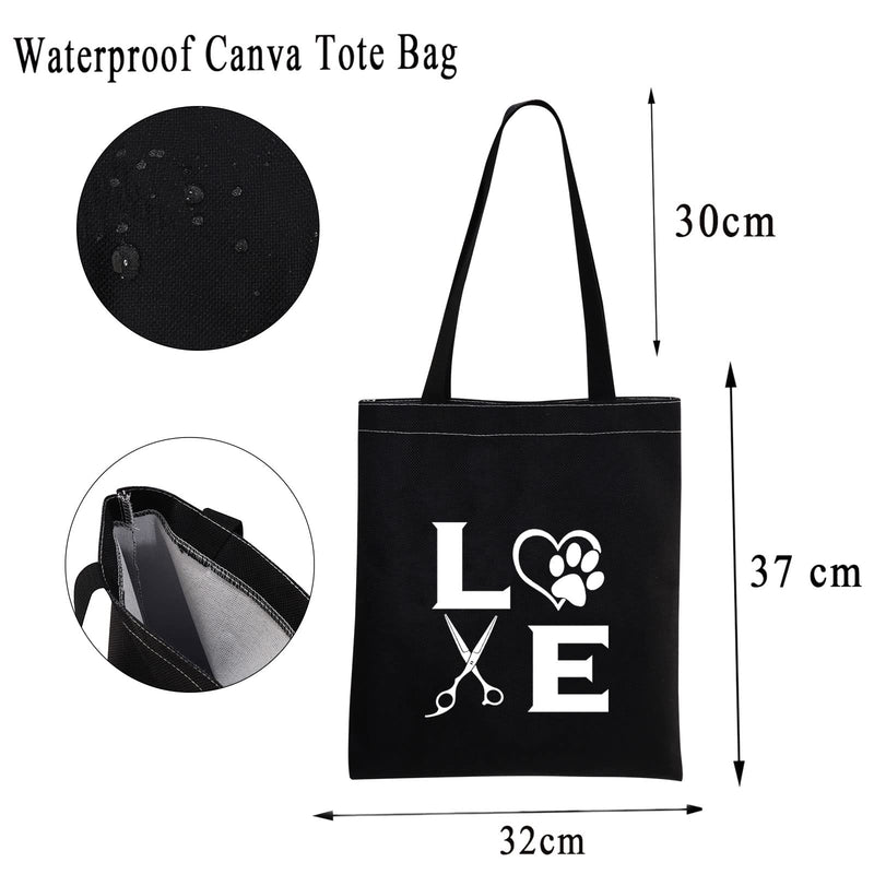 MBMSO Dog Groomer Tote Bag Pet Groomer Gifts Dog Groomer Thank You Gift Shopping Bag Dog Salon Gifts Dog Grooming Gifts Dog Groomer TB-black - PawsPlanet Australia