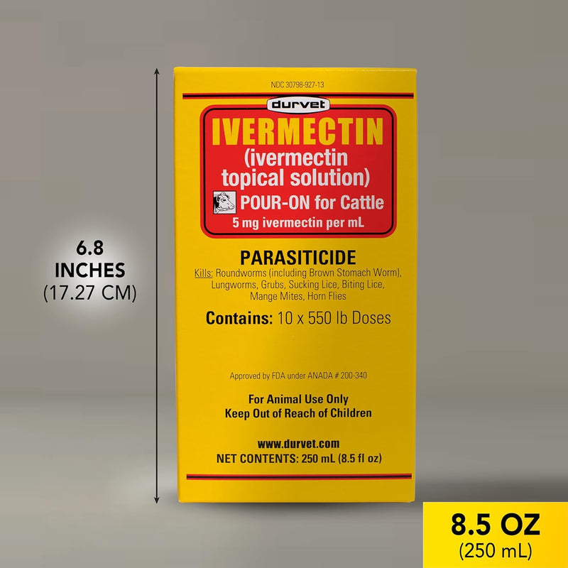 Durvet Ivermectin Pour On Dewormer 250mL - PawsPlanet Australia