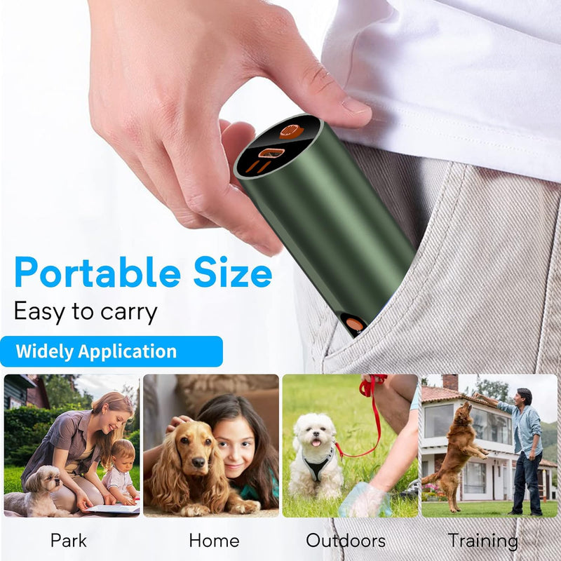 Anti Barking Devic-Dog Bark Control Device,Stop Bad Behavior-Rechargeable Ultrasonic Barking Handheld for Dogs -Professional Pet Trainer,Dog Silencer with LED Bright Flashlight Green