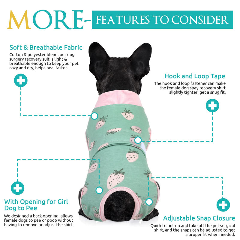 KOESON Dog Recovery Suit After Surgery, Soft Dog Spay Recovery Suit Female, Anti Licking Abdominal Dog Surgery Suit Pet Surgical Shirt, Breathable Dog Onesie E-Collar & Cone Alternative Strawberry L Large - PawsPlanet Australia
