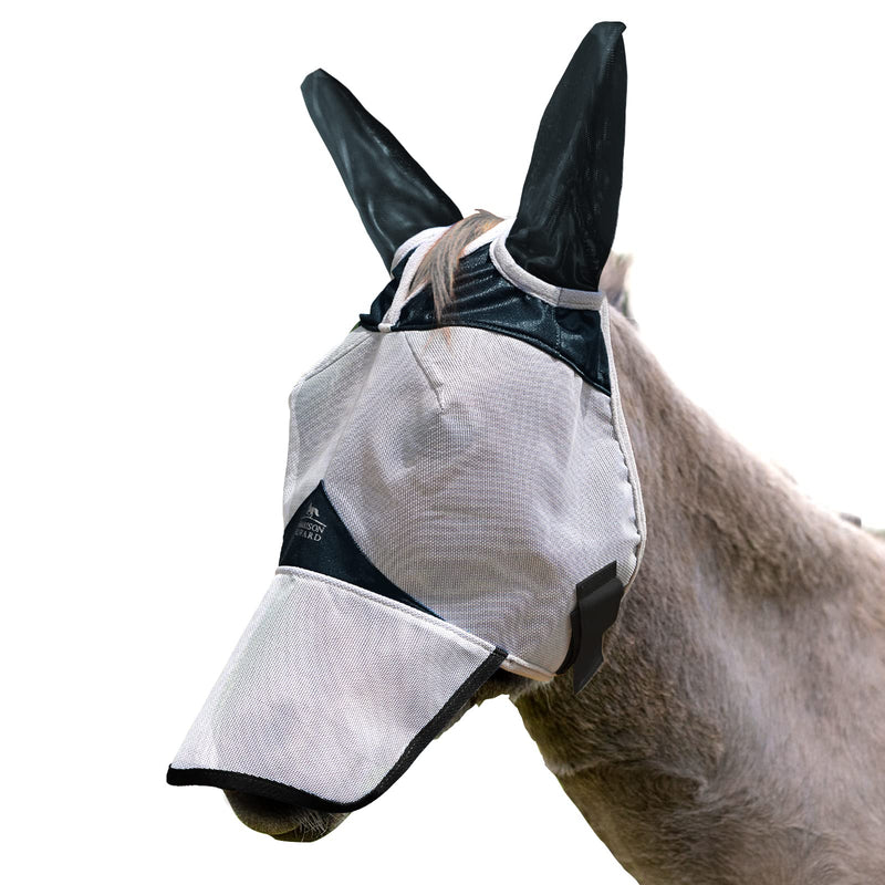 Harrison Howard Form fitting Advanced & Skin-Friendly Fabrics Mule Donkey Fly Mask Full Face Protection with Nose Cover Black L Full (Large) - PawsPlanet Australia