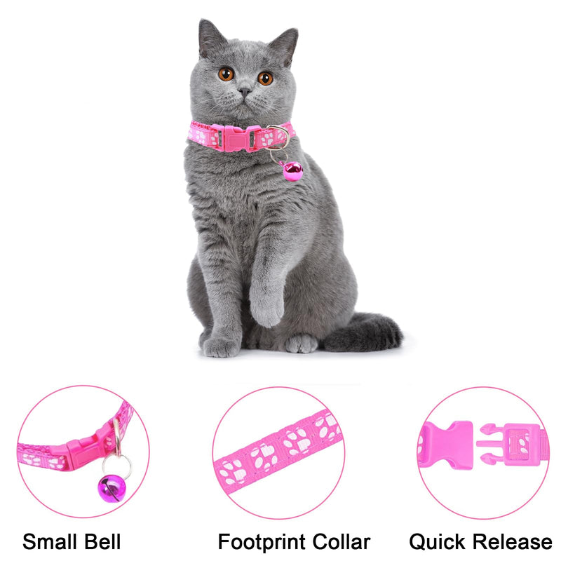 Dog Collar and Leash Set 3Pcs Puppy Collar and Leash Paw Print Whelping ID Collars Buckle Soft Nylon Litter Adjustable Pet Collar for Puppy Small Dogs Walking Training (Black Orange Blue) Black Orange Blue