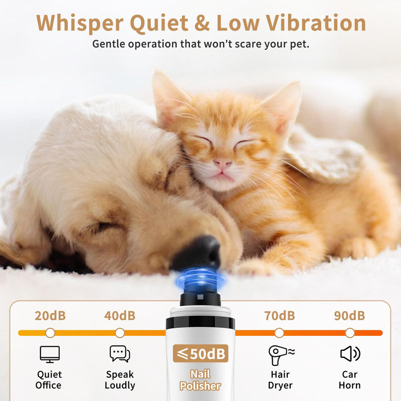 Upgraded 2026 3-Speed Dog Nail Grinder,Ultra-Quiet Rechargeable USB Trimmer with LED Lights & Battery Display –Painless Grooming for Dogs &Cats with Thick Nails &Sensitive Paws for Small to Large Pets - PawsPlanet Australia