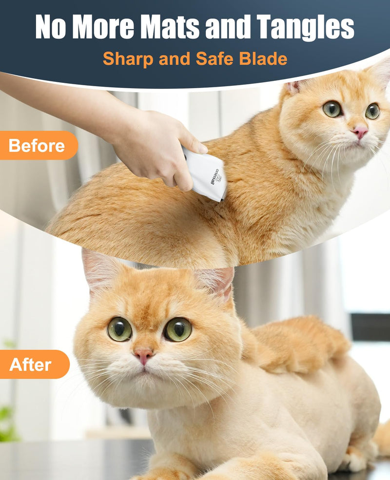 oneisall Pet Clipper for Cat Matted Hair, Pet Shaver for Cats Quiet Pet Hair Clippers Cordless Cat Clippers for Matted Hair Cat Clippers for Long Hair Standard White - PawsPlanet Australia
