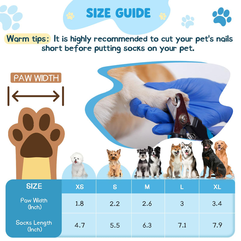 Dog Paw Protectors Socks for Hot & Cold Pavement, Anti Slip Dog Shoes with Maximum Grip to Prevent Licking Paws, Slipping, Paw Protector Boots for Small Medium Large Senior Dogs (Black Star, M) - PawsPlanet Australia