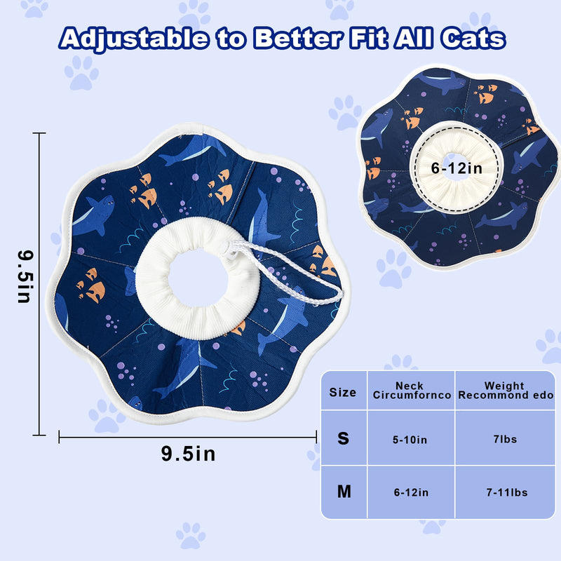 Cat Cone Collar Soft, Cat Cones to Stop Licking Wound Healing Adjustable & Waterproof, Cat Recovery Collar Lightweight Comfortable, Elizabethan Collar for Cats Puppies (Medium) - PawsPlanet Australia